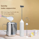 Electric Milk Frother 2 In 1 Rechargeable  Blender Stainless Steel 3 Speeds Coffee Mixer Egg Beater Handheld Foam Maker Tools