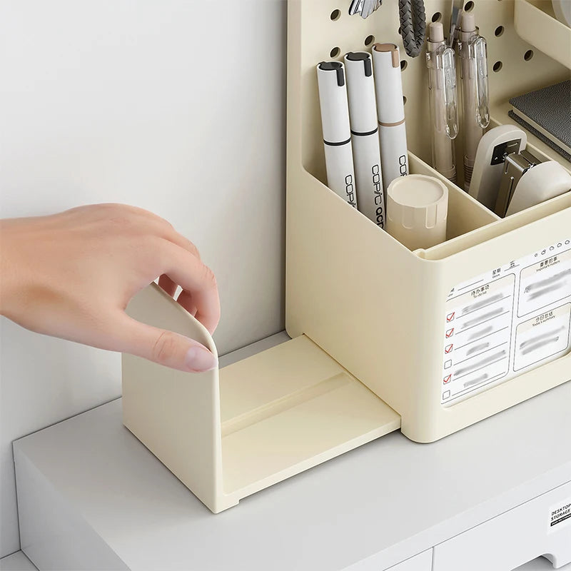 1 Pcs Desktop Perforated Board Storage Box Stationery Sorting Rack Desk Office Cosmetics Storage Rack Pen Holder
