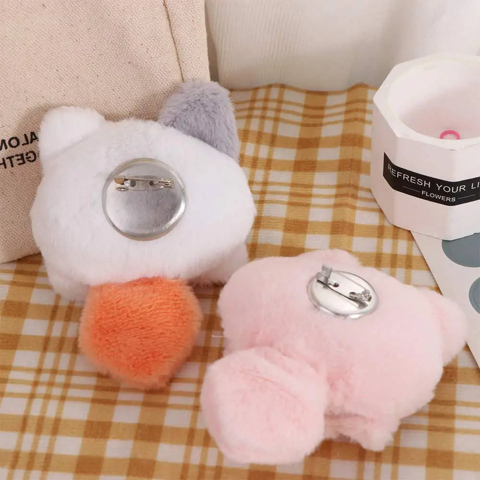 Kawaii Plush Brooch Coffee Cat Plush Keychain Soft Stuffed Cute Cat Plush Doll Colorful Ins Animal Plush Key Chain Kid Girls