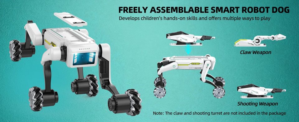 Electric RC Intelligent Robot Dog With Clip & Shoot Multifunction RC Mechanical Dog Voice Programmable Moves Bionic Smart Robot