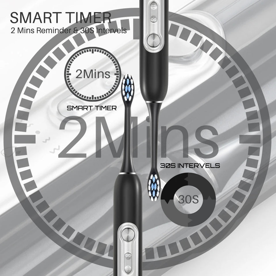 SUBORT S7 Super Sonic Electric Toothbrushes for Adult Kid Smart Timer Whitening Toothbrush IPX7 Waterproof Replaceable Heads Set