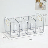 Convenient Clear Acrylic Bookends with Handle Desk Organizer Divided Book Stand Desktop Book Holder Student