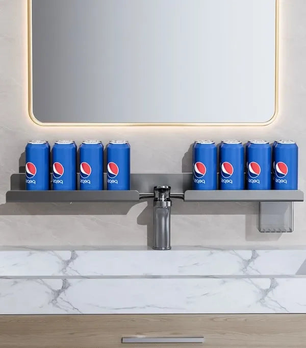 Washroom Faucet Sink Wall-mounted Punch-free Organizer In Front Of The Mirror Bathroom Shower Gel Storage Shelf