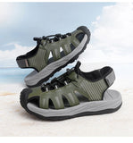 Summer Men's Sandals Beach Shoes Handmade Breathable Design Wading Casual Beach Shoes Lightweight Soft Bottom Outdoor Sandals
