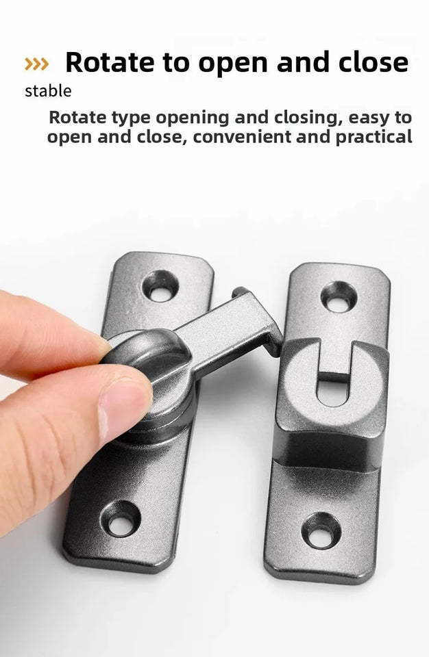 1pc Security Door Lock Handle Commercial Residential Grade Anti-Pick Lock with Adjustable 90°/180° Slide Indoor Outdoor Use