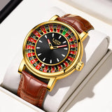 LIGE Creative Luxury Mens Watches Roulette Game Dial Fashion Mens Watch Waterproof Luminous Quartz Wristwatches Rolling Ball