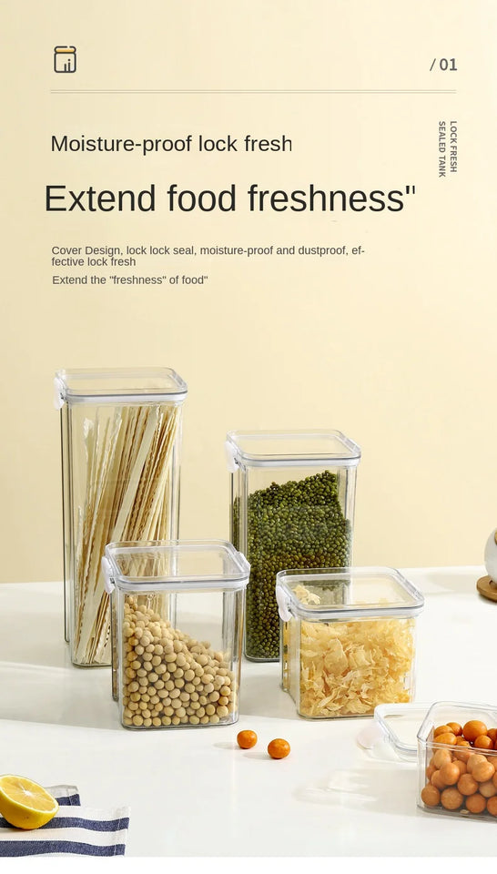 Sealed Jars For Kitchen Storage Box Grain Coffee Bean Sealed Tanks Large Capacity Moisture proof Transparent Seasoning Jar Set