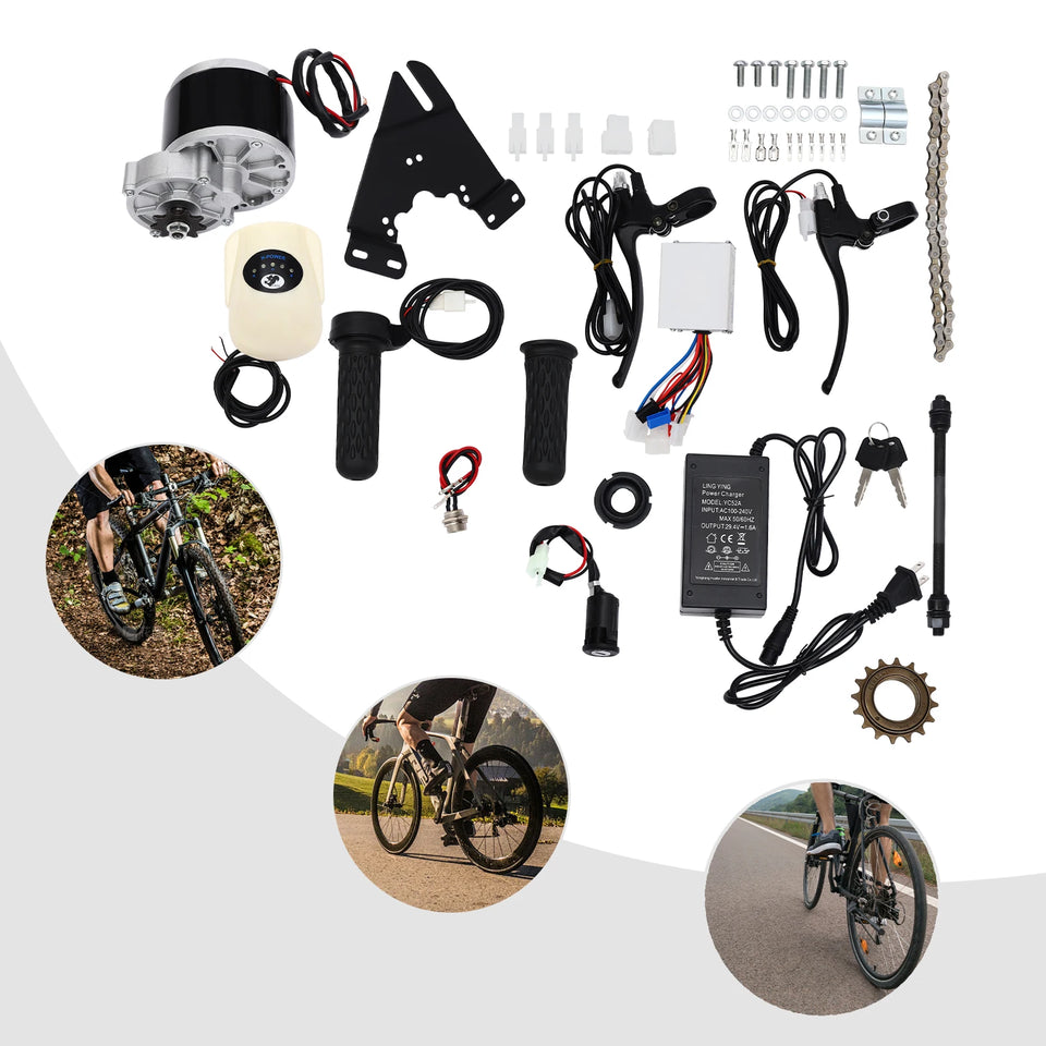 Electric Motor, Copper, Labor-Saving Design with Speed Control, Complete Kit for Safe E-Bike Conversion and Riding