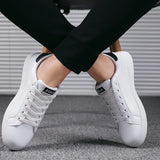High Quality Men Sneakers Leather Outdoor Casual Shoes Lace-up Hot Sale Mens Vulcanized Shoes Trendy Men Shoes New Tenis Hombres