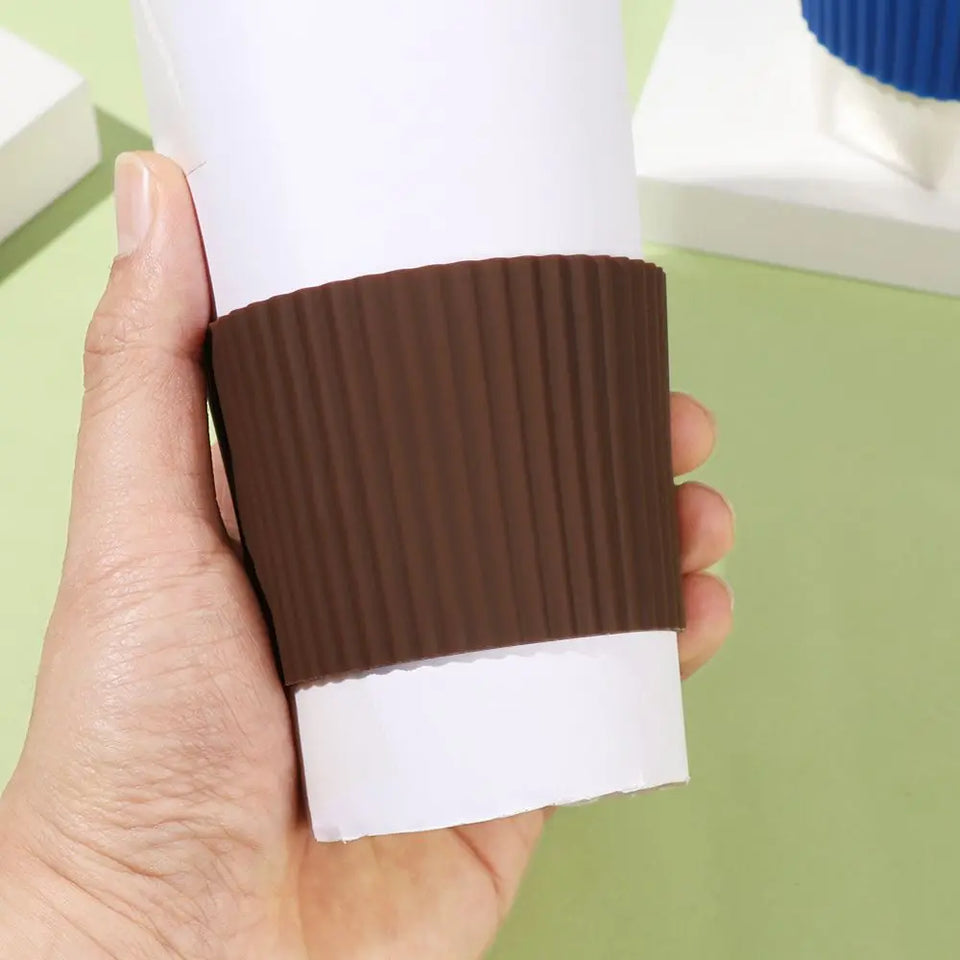 Silicone Cup Sleeve Heat Insulation Bottle Sleeves Non-slip Mug Sleeve Glass Bottle Cover For Mugs Ceramic Coffee Cups Wraps