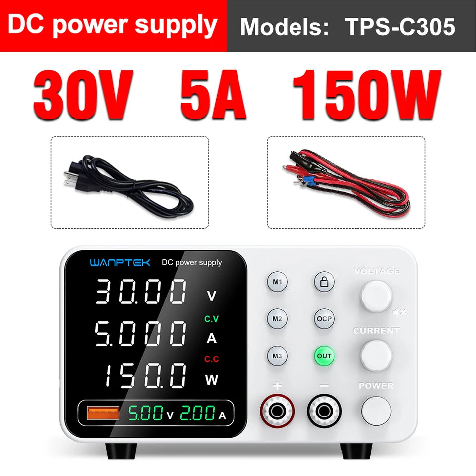 Wanptek Adjustable DC power supply 30V 5A 10A 60V 5A 120V 3A 160V 2A Lab Bench Power Source Stabilized Voltage power supply