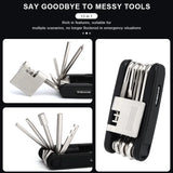 13 In 1 Bicycle Multi Tools Chain Splitter Cutter Hex Spoke Wrench Screwdriver Tyre Lever Tool Kit Portable Bike Repair Tools
