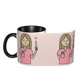 Pink Doctor Nurse Coffee Mugs DIY Customized Enfermera En Apuros Ceramic Milk Tea Mug Cup