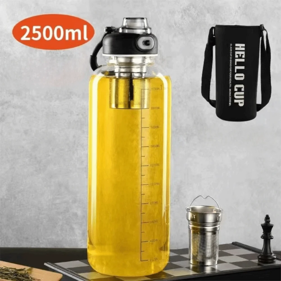 Tea Separation Glass Tea Cup Double Drinking with Handle Water Cup Large Capacity High Temperature Resistant Portable Kettle