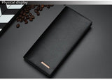 Men's PU Leather Long Clutch, Thin Business Card Holder, Men's Wallet, Brown, Black, Coffee, Pocket Coin Purse, Fashion 2024