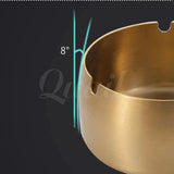 1pcs stainless steel restaurant ashtray, restaurant hotel hotel commercial gift ashtray, simple and personalized gold ashtray