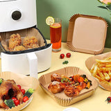 300PCS Air Fryer Disposable Paper Square Round Baking Paper Barbecue Plate NonStick Mat Kitchen Oven Oil Absorbing Paper Tool