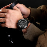 Original NAVIFORCE Business Luxury Leather Strap Men Watches Sports Chronograph Watch for Man 3ATM Waterproof Quartz Wristwatch