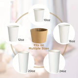50/100pcs Kraft Paper Coffee Cup Sleeves Disposable Cup Cover Drinks Protective Cover Non-Slip  Heat Insulation Cardboard Holder