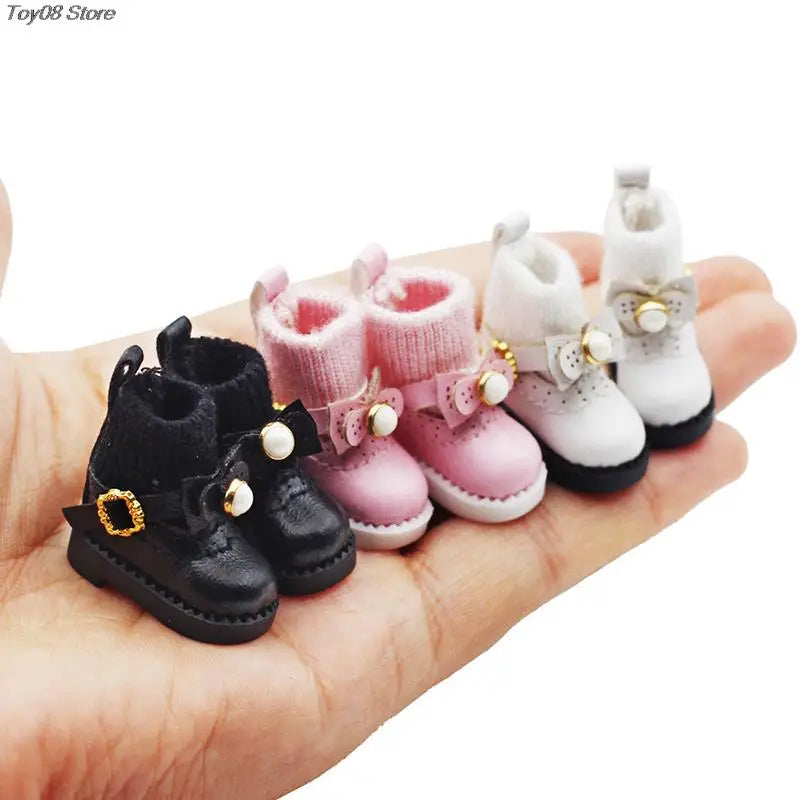 1 Pair Doll Boots Ob11 Shoe Baby New OB11 Shoes Doll Shoes 1/12 Shoes BJD Doll Boots