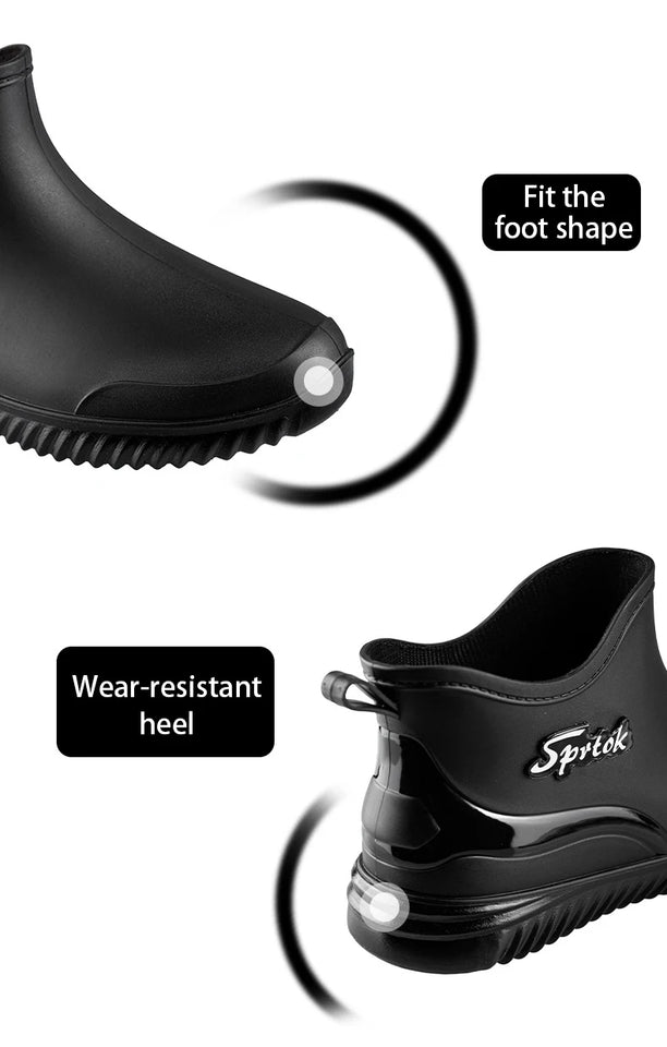 Couples Short Rain Shoes Fashion Light Waterproof Shoes Non-Slip Sports Korean Rain Boots