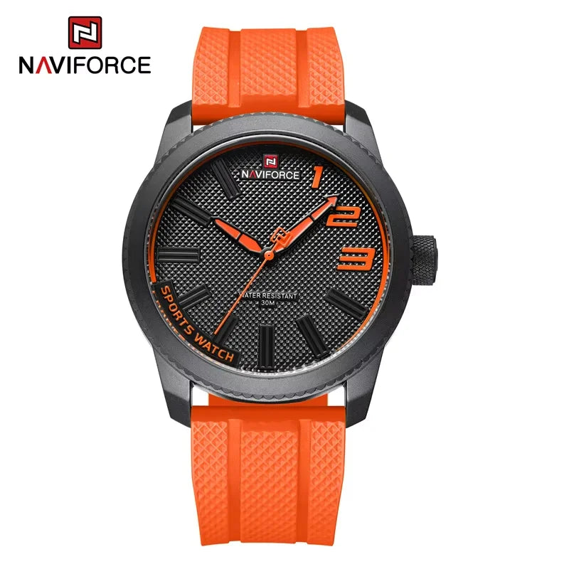 NAVIFORCE New Style Popular Silicone Strap Male Quartz Watches Fashion Casual Waterproof Wristwatches for Men Relogio Masculino
