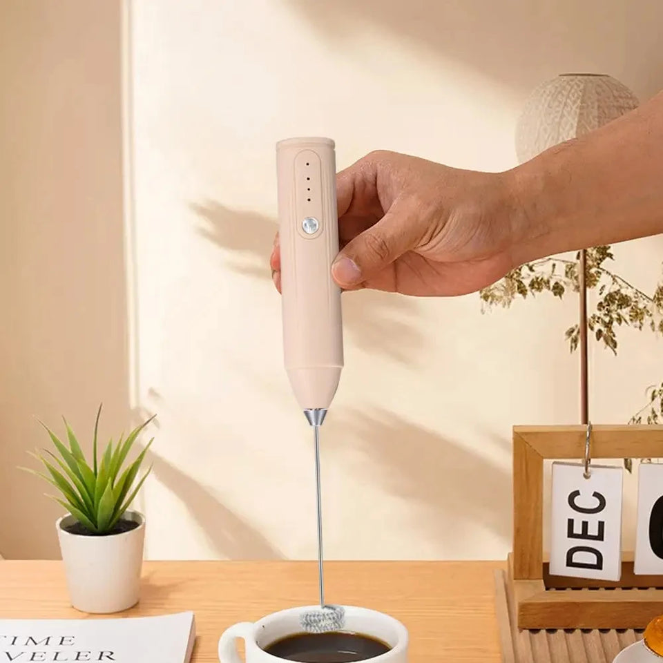 1 electric coffee frother, milk frother, egg beater, handheld 3-speed rechargeable cream maker, 3-speed kitchen mixer