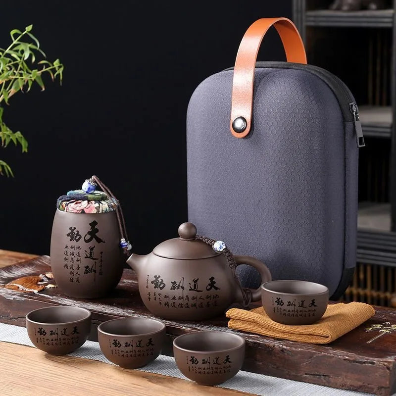 Tea set gifts, travel tea sets, convenient one pot, four cups, quick guest cups, outdoor portable tea sets, cup sets