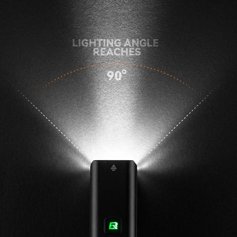 ROCKBROS Bike Light 1500LM 5000mAh Bicycle Light IPX6 Aluminum Type-C Rechargeable Smart Brightness Sense Adjust Cycling Lamp