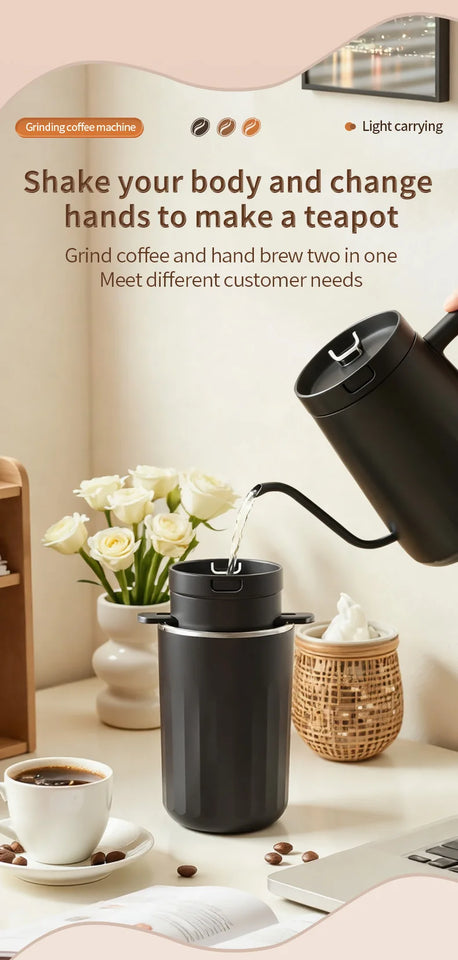 3-in-1 Capsule Coffee Maker Portable Espresso Coffee Machine for Car & Home Camping Coffee Maker Type-c Rechargeable Automatic
