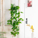 1/2/6Piece Artificial Vine Home Decor Artificial Ivy Leaf Garland Plants Vine Fake Foliage Flowers Creeper Green Ivy Wreath