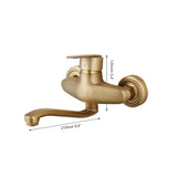 KEMAIDI Antique Brass Bathtub Basin Sink Mixer Tap Single Handle Wall Mounted 360 Rotated Bathroom Basin Sink Mixer Faucet