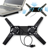 1-5PCS Air-cooling Laptop Cooler Bracket USB Powered Cooling Dock Laptop Cooling Pad 2 Fan for Notepad Universal PC Computer
