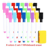 100/5Pcs Dry Erase Whiteboard Markers Set, Washable Pens with Magnetic Eraser for Office Whiteboards & Art Supplies