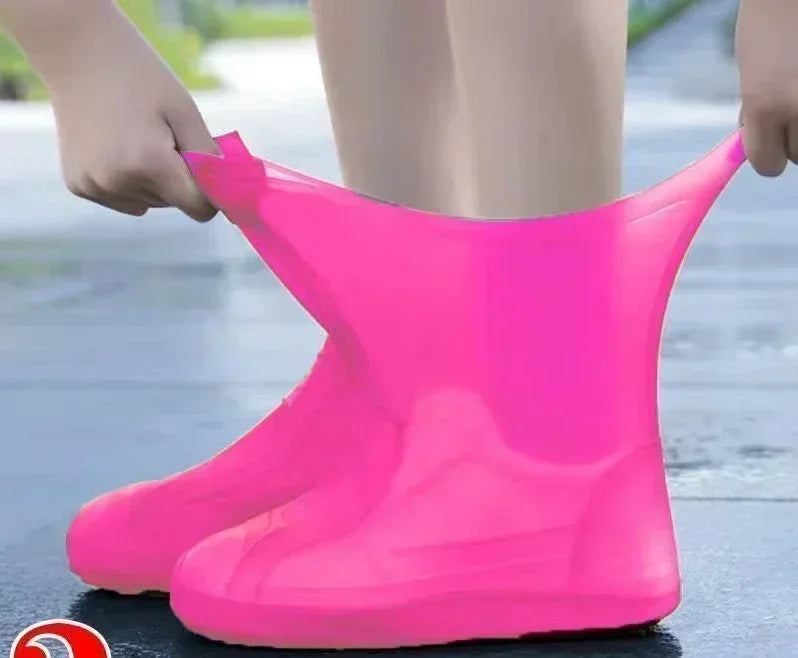 New 1 Pair Waterproof Non-slip Silicone High Elastic Wear-resistant Unisex Rain Boots for Outdoor Rainy Day Reusable Shoe Cover