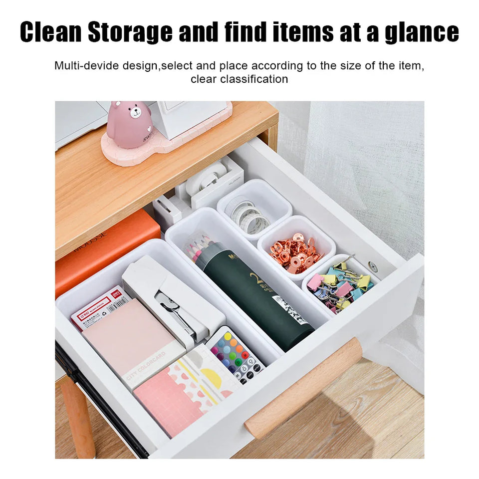 Make Up Organizer Box Storage Drawer Storage Box Closet  Cover Kitchen Bathroom Storage Trays 8pc/set Sundries Jewellery Holder