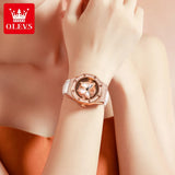OLEVS 9996 Quartz Watch For Women Top Brand Fashion Woman Wristwatch Butterfly Luxury Waterproof Original Leather Dress Watches