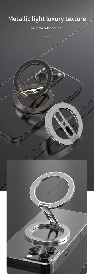 Double Sided Magnetic Phone Ring Holder Kickstand Magnet Grip for MagSafe For iPhone 16 15 14 Android Gym Car Holder Phone Stand