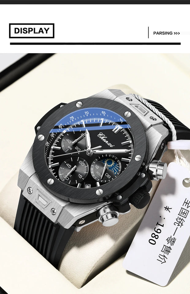 CHENXI Top Brand Luxury Watches for Mens Creative Fashion Luminous Dial with Chronograph Clock Male Casual Wristwatches