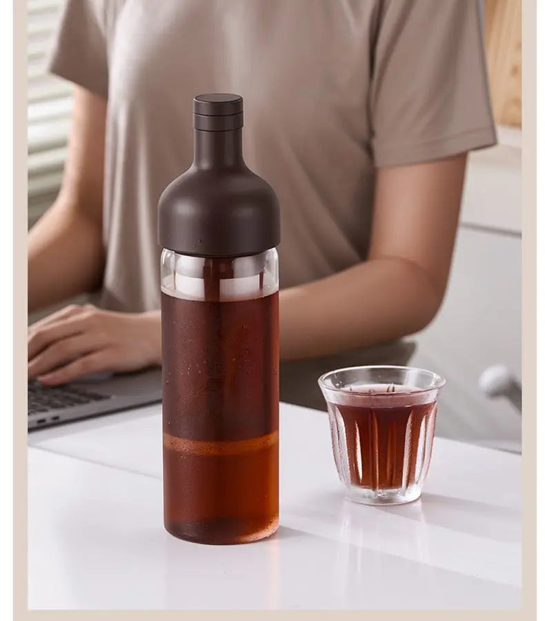 GIANXI Cold Brew Coffee Maker Home Cold Kettle Portable non-leaking Tea Cold Brew Cup Ice Drop Kettle Cold Brew Fruit Teapot