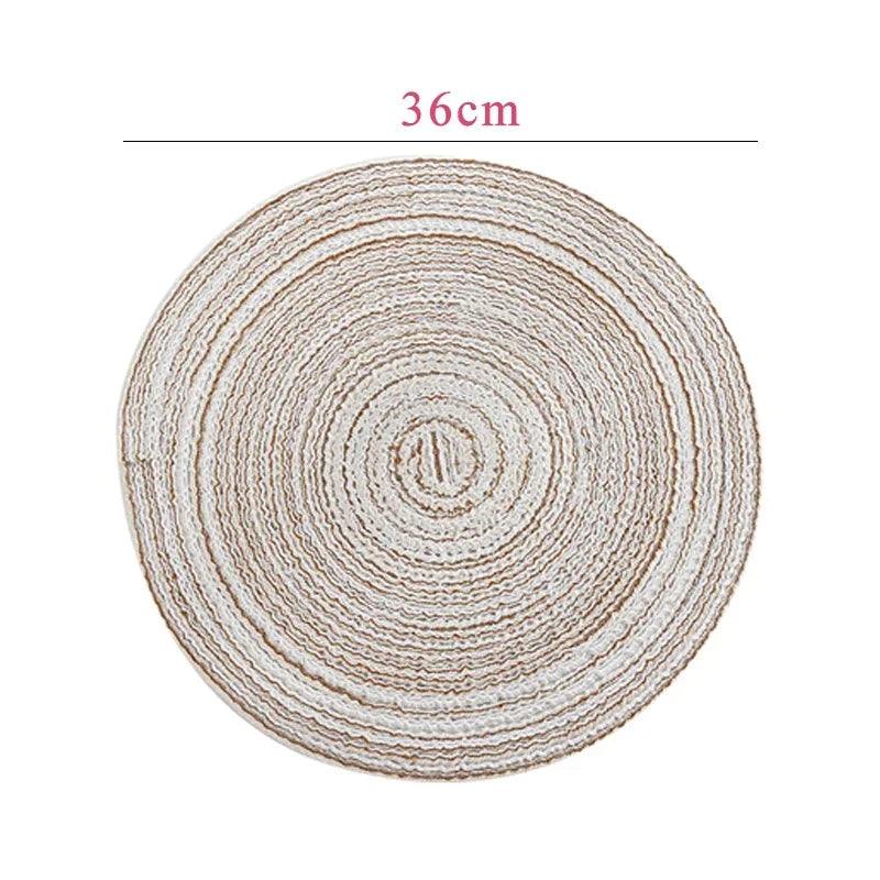 Anti Slip Heat Resistant Coasters for Coffee Tea Mug, Round Table Mat Linen Drink Coaster, Kitchen Accessories Decor Placemats