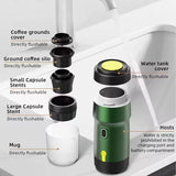 New 60ml Electric Wireless Heating Coffee Machine Fit for Coffee Capsule Powder Travel Coffee Maker for Car Home Camping Travel