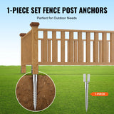 SucceBuy No Dig Ground Anchor 1Pcs 3.94 x 2.76 x 27.56 in DIY Screw in Post Stake Includes 6 Lag Bolts & a Rebar U-Shape Holder