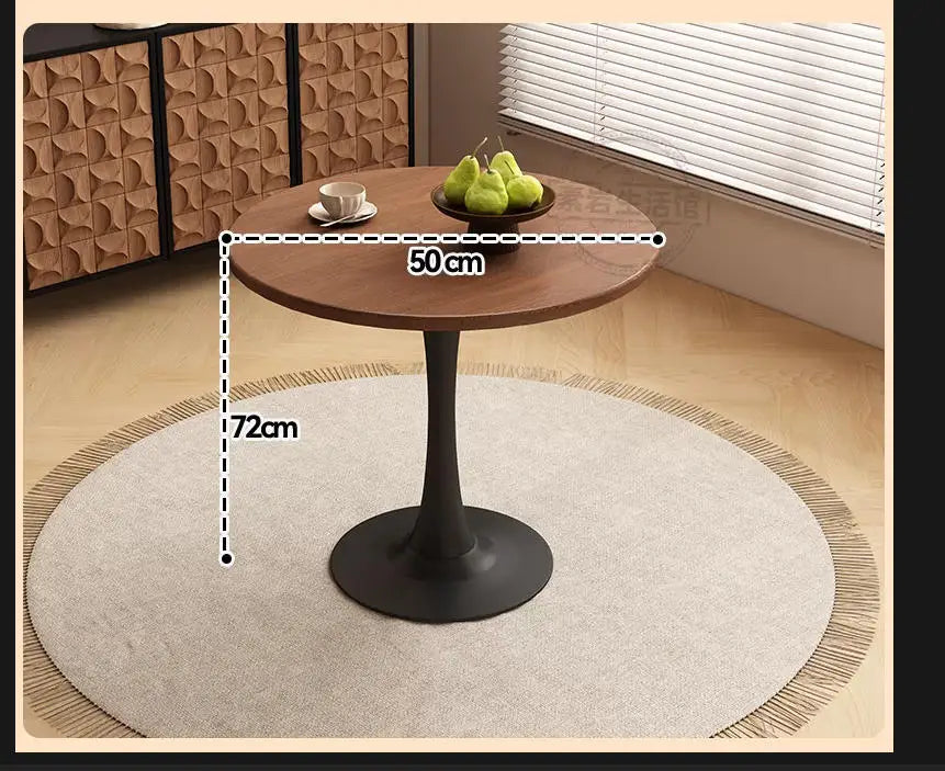 Solid Wood Small Round Table Coffee Table for Living Room Home Use Small Apartment Tulip Negotiation Table Dining Table Coffee T