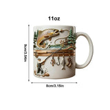 350ml Ceramic Fishing Mug Funny Novelty Drinkware Fisherman Coffee Mug for Cold Weather Outdoor Fishing Camping Hiking Picnic