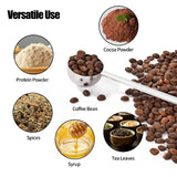 Coffee Scoop Stainless Steel Powder Compactor Spoon with Scale Long Handle for Ground Coffee Spices Baking Measuring Supplies