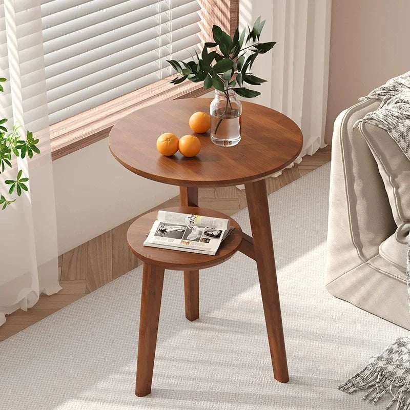Modern Bedside Cabinets Coffee Table   Solid Wood Side Table Movable Living Room Small Coffee Table Home Furniture New