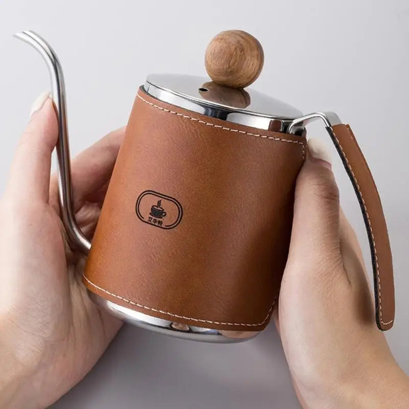 304 Stainless Steel Pour Coffee Kettle Practcial Brown Gooseneck Kettle For Smooth Pour Coffee Experience