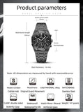 CHENXI Business Quartz Man Wristwatch Multi-function Luminous Calendar Men's Watches Waterproof Chronograph Stop Watch