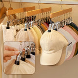 Closet Organizer with 10 Clips Hat Storage Rack Space Saving Hanging Clothes Organizer for Jeans Skirts Socks Pant Hangers